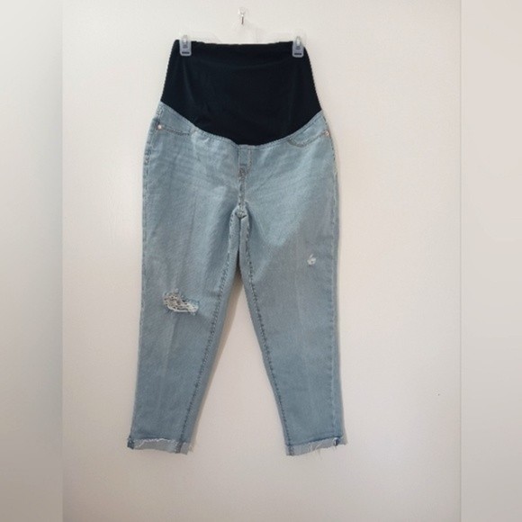 Isabel Maternity Distressed Boyfriend Jeans Size 4 - Picture 1 of 8